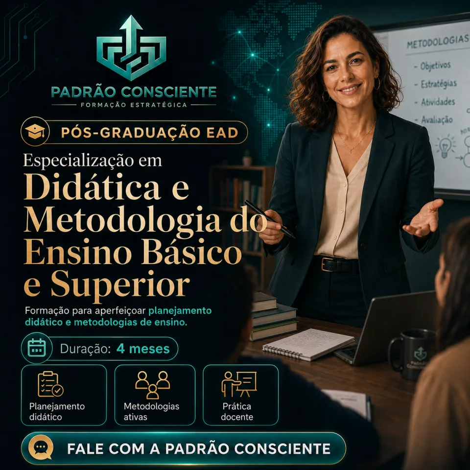 Especialização em Didática e Metodologia do Ensino Básico e Superior 100% EAD