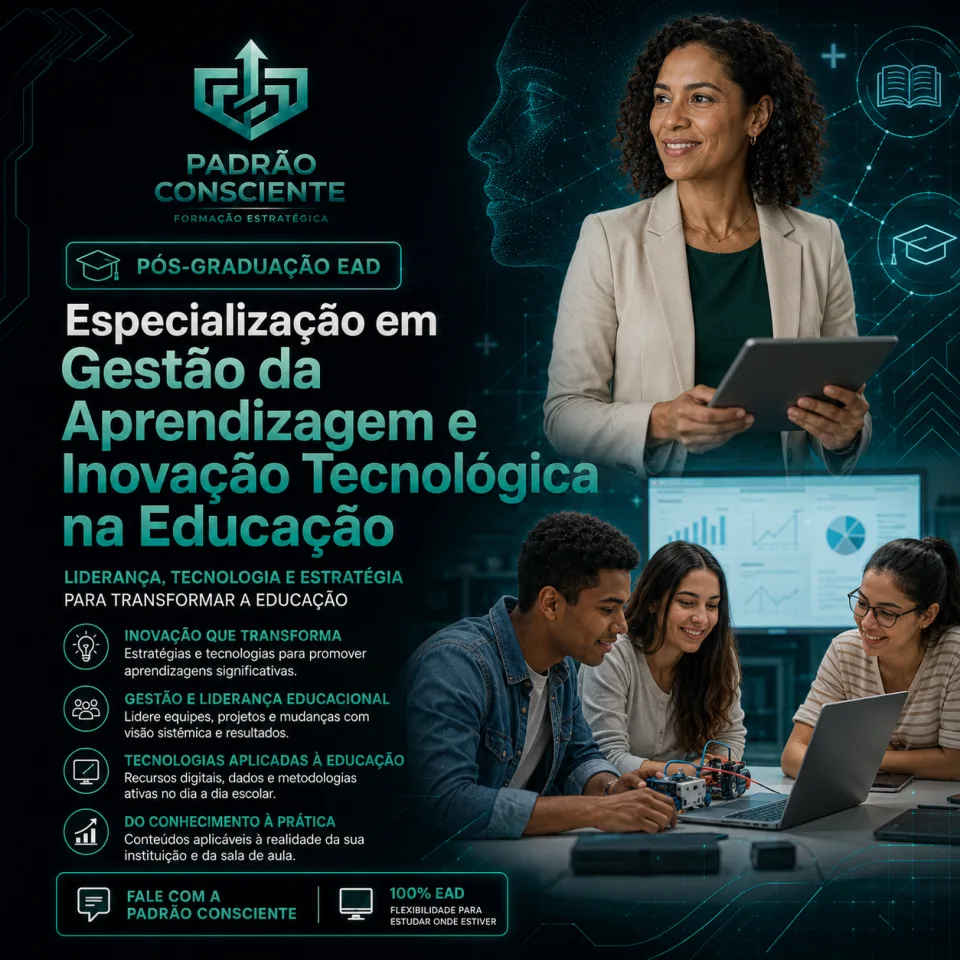 Especialização em Gestão da Aprendizagem e Inovação Tecnológica na Educação 100% EAD