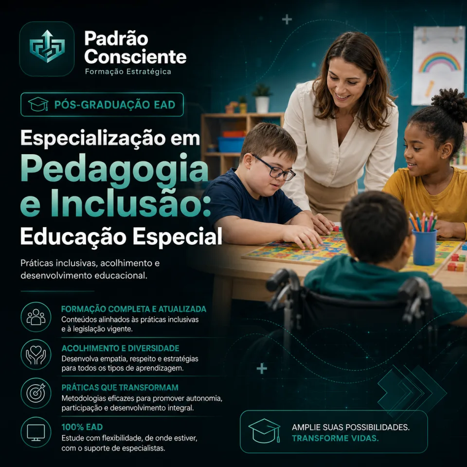 Especialização em Pedagogia e Inclusão: Educação Especial 100% EAD