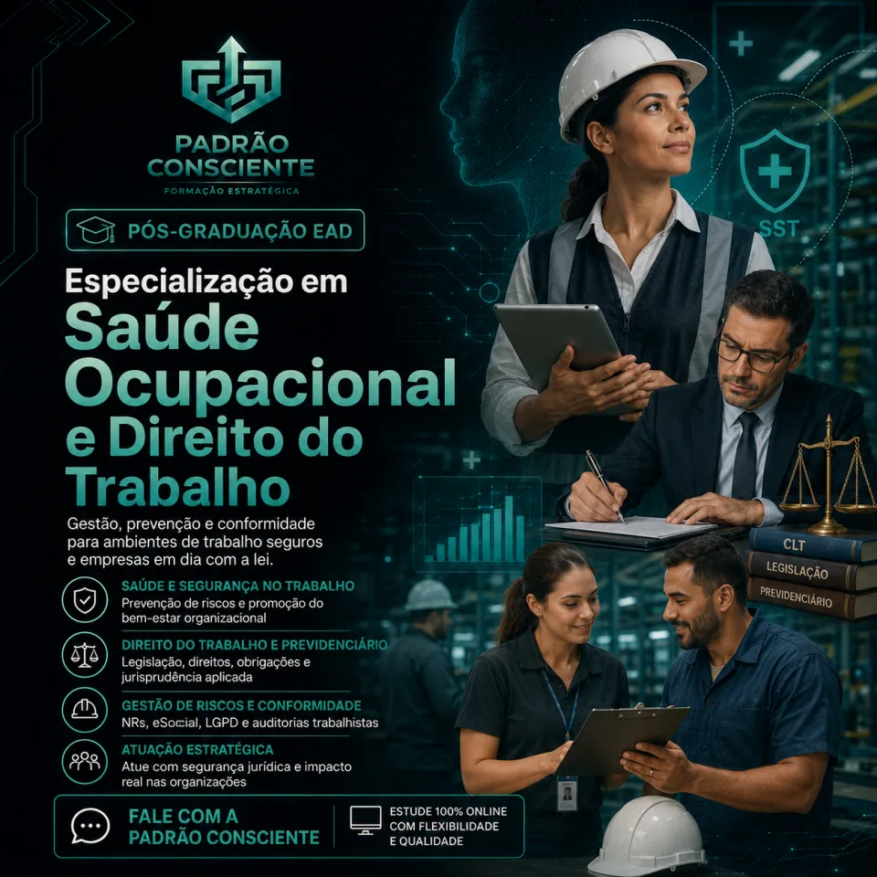 Especialização em Saúde Ocupacional e Direito do Trabalho 100% EAD