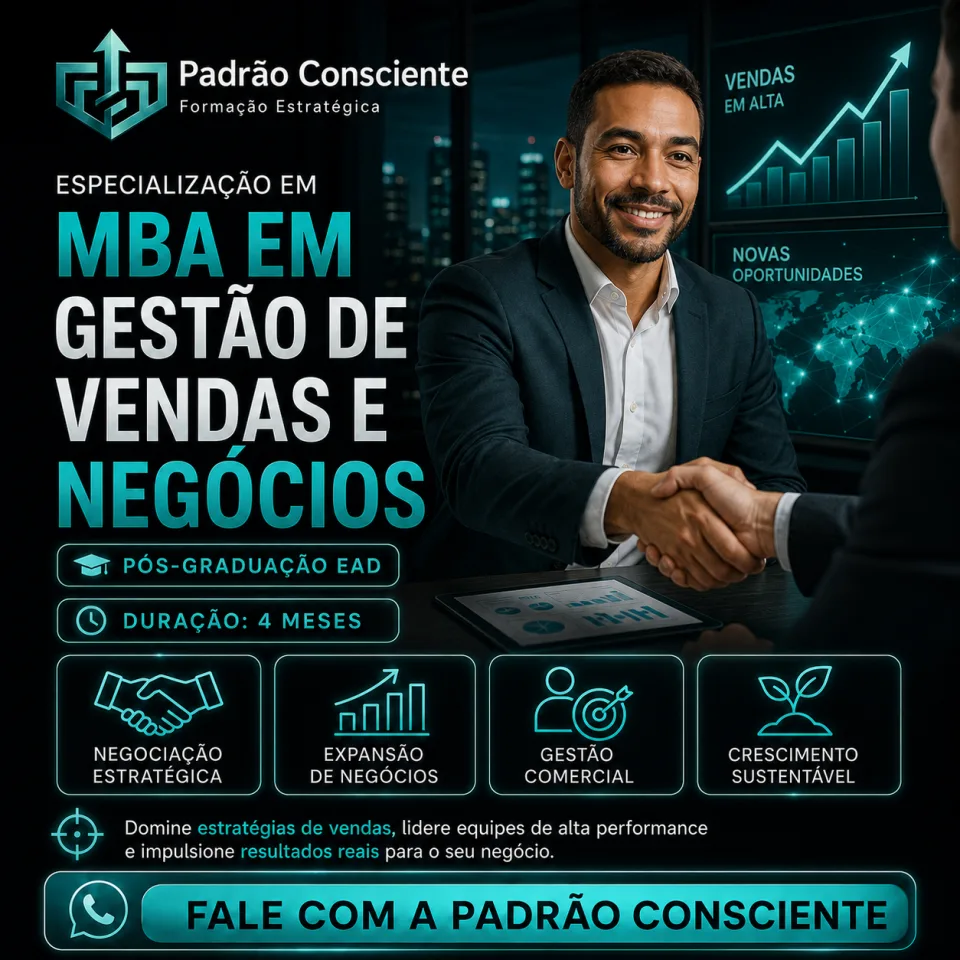 Especialização em MBA em Gestão de Vendas e Negócios 100% EAD