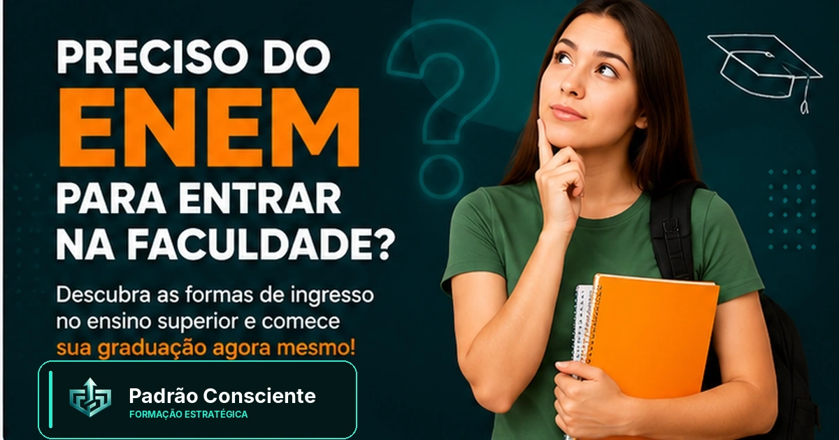 Estudante refletindo sobre usar o Enem para entrar na faculdade